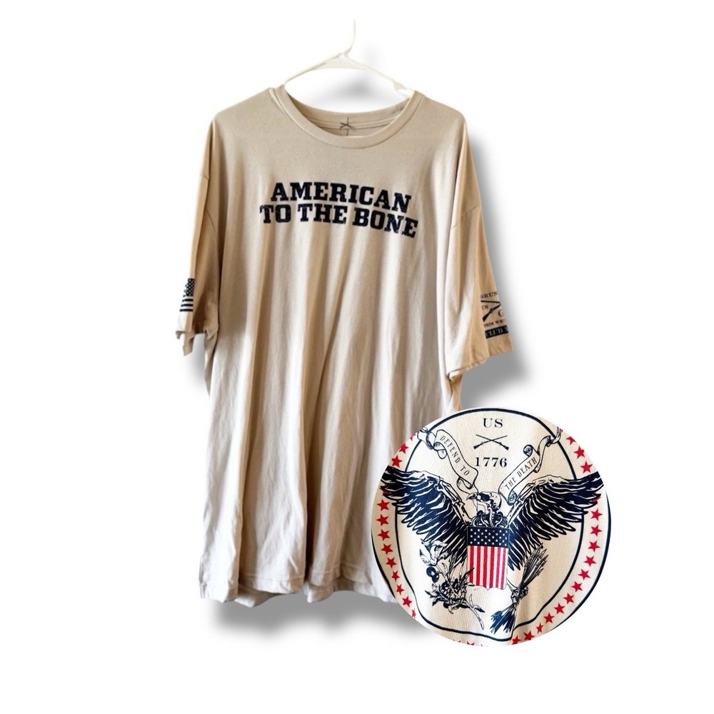 Grunt Style American To The Bone T-shirt 50/50 Men's Size 3XL Eagle USA 1776 NWT